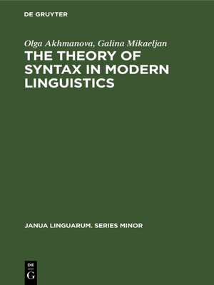 cover image of The Theory of Syntax in Modern Linguistics
